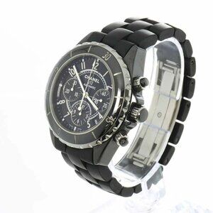 CHANEL J12 41mm H0939 Chronograph Black Ceramic Dial Mens Watch 90284268